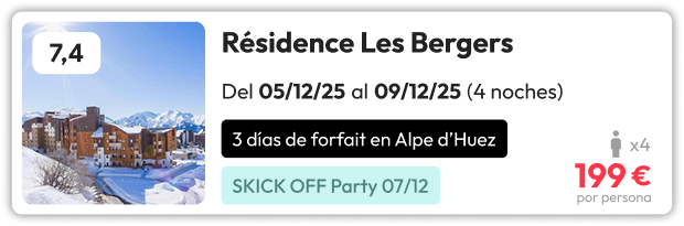 La mejor oferta para esquiar en Alpe d'Huez