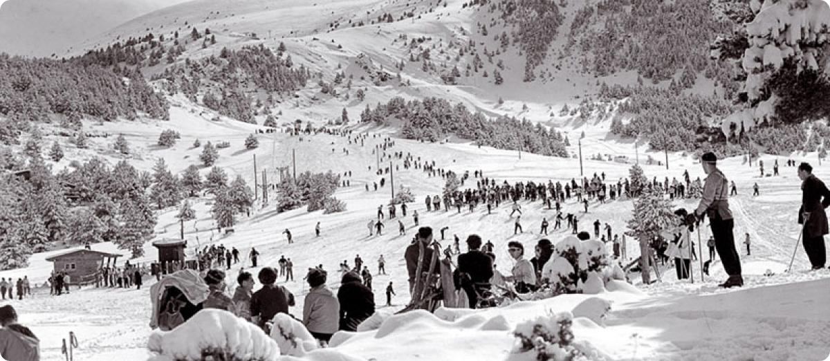 Foto antigua de la pista de esquí de la Molina